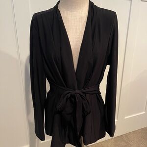 Lyssé Black Tie-Front Blazer with fringe accent XL NWT